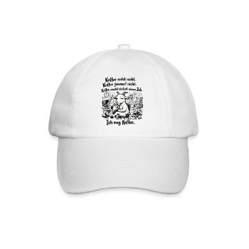 Kaffee redet nicht lustiger Kaffee Spruch - Baseballkappe - Weiß/Weiß - Vorne