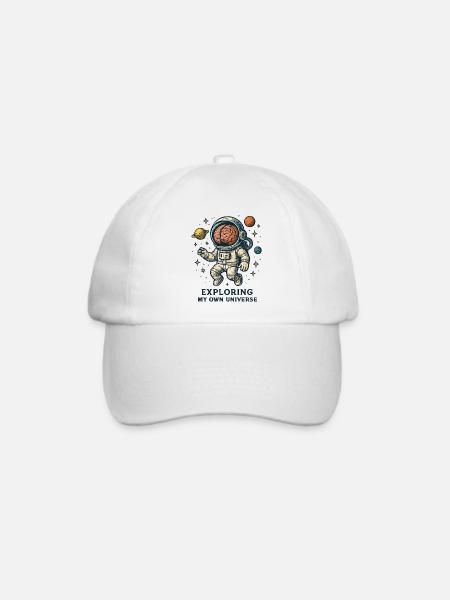 Kosmischer Kopfastronaut - Baseballkappe - Weiß/Weiß