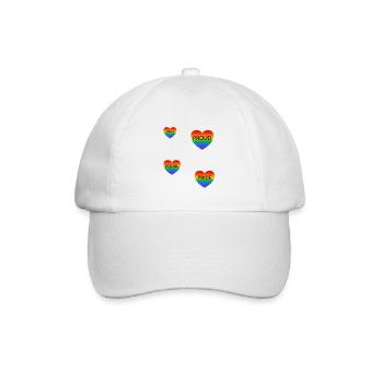 LGBT-Slogans stolz Regenbogenherzen - Baseballkappe - Weiß/Weiß - Vorne