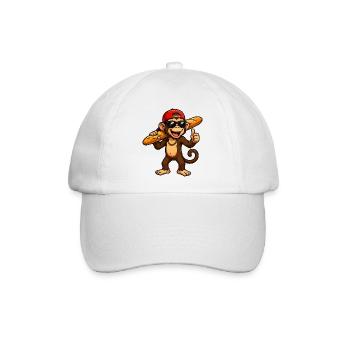 affe-baguette-cool - Baseballkappe - Weiß/Weiß - Vorne