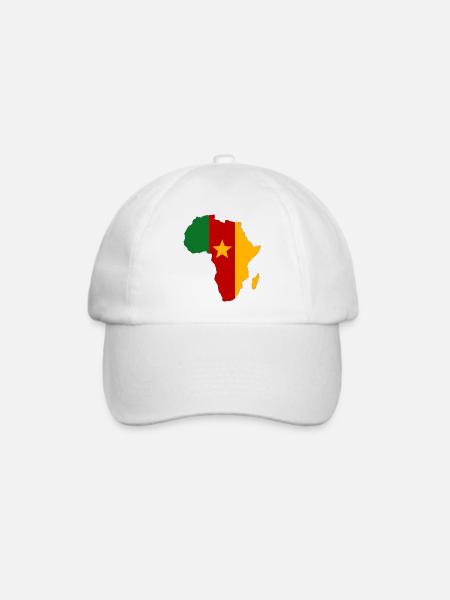 Kamerun Flagge Afrika - Baseballkappe - Weiß/Weiß