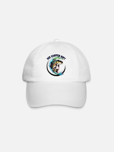 Der Karpfen ruft - Baseballkappe - Weiß/Weiß