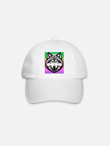 Wolf - Baseballkappe - Weiß/Weiß