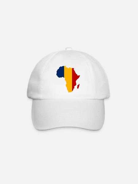 Tschad_Flagge_Afrika - Baseballkappe - Weiß/Weiß