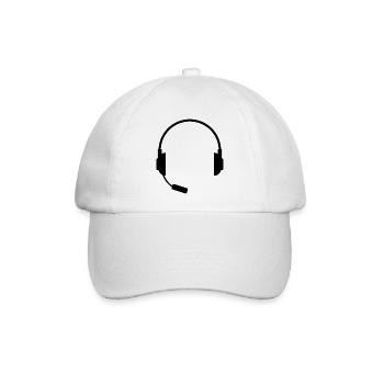 Headset mit Mikrofon - Baseballkappe - Weiß/Weiß - Vorne