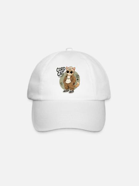 Kordkatze im Chill-Look - Baseballkappe - Weiß/Weiß
