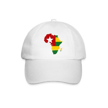 Togo_Flagge_Afrika - Baseballkappe - Weiß/Weiß - Vorne