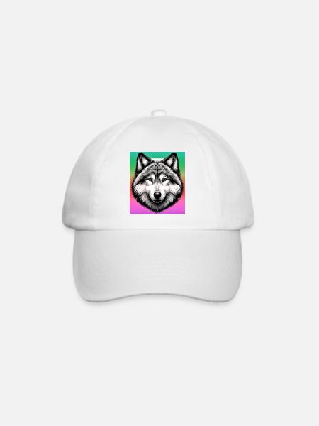 Wolf - Baseballkappe - Weiß/Weiß
