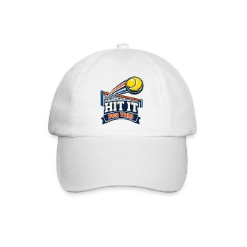 Hit It Por Tres Tennis Logo - Baseballkappe - Weiß/Weiß - Vorne
