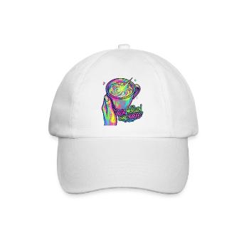 Kaffee Neon Splash – Morgenkick - Baseballkappe - Weiß/Weiß - Vorne