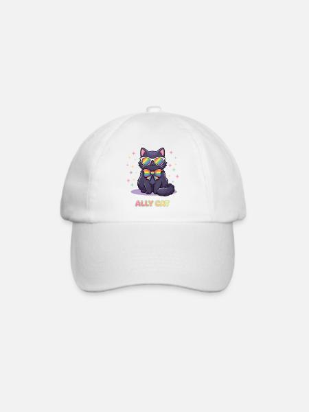 Pride-Monat LGBTQ – Ally Cat - Baseballkappe - Weiß/Weiß
