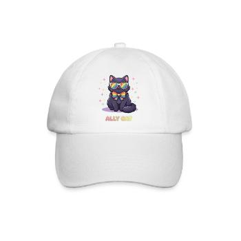 Pride-Monat LGBTQ – Ally Cat - Baseballkappe - Weiß/Weiß - Vorne
