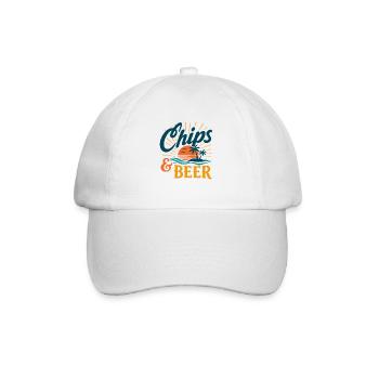 Chips & Beer Tropen-Sonnenuntergang Urlaub - Baseballkappe - Weiß/Weiß - Vorne