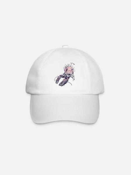 Pastell-Weltraum-Hummer - Baseballkappe - Weiß/Weiß