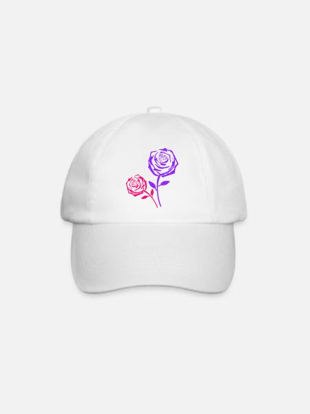 Rosenduo Neon Pink Purple - Baseballkappe - Weiß/Weiß