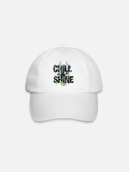Limitierte Edition – CHILL & SHINE - Baseballkappe - Weiß/Weiß