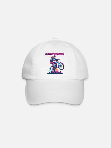 Elektrisches Adrenalin Synthwave E-MTB - Baseballkappe - Weiß/Weiß