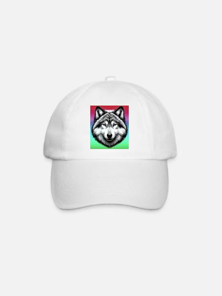 Wolf - Baseballkappe - Weiß/Weiß