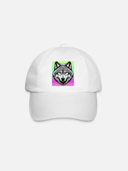 Wolf - Baseballkappe - Weiß/Weiß