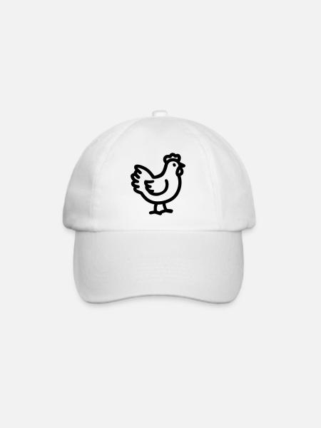 Huhn - Baseballkappe - Weiß/Weiß