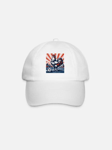 Allez Frankreich Maskottchen Fußballsommer - Baseballkappe - Weiß/Weiß