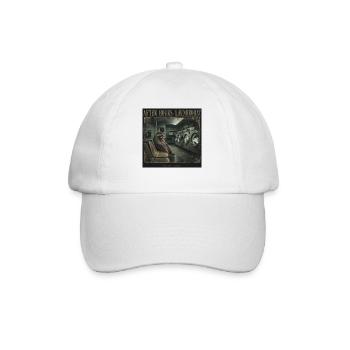 Waschbär Waschsalon Vintage Horror Fun Trend LowFi - Baseballkappe - Weiß/Weiß - Vorne