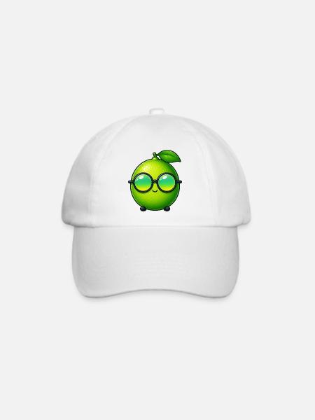 Limette Zitrone Cartoon Sommerdesign - Baseballkappe - Weiß/Weiß