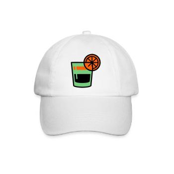 Cocktail Glas Logo - Baseballkappe - Weiß/Weiß - Vorne