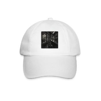 Retro Diner Fuchs Schwarzweiß Animal Crime Vintage - Baseballkappe - Weiß/Weiß - Vorne