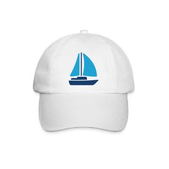 Segelboot Solid Icon Yacht Marine Travel Vector Sym - Baseballkappe - Weiß/Weiß - Vorne