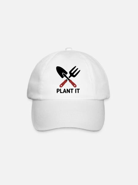 Gartenwerkzeug Plant It Logo - Baseballkappe - Weiß/Weiß