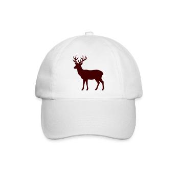 Reh Silhouette - Baseballkappe - Weiß/Weiß - Vorne