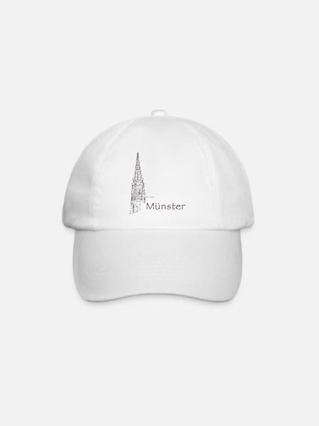 Münster Lambertikirche - Baseballkappe - Weiß/Weiß