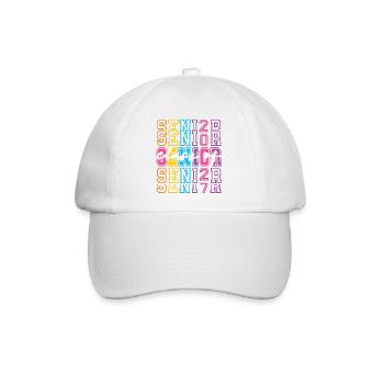 Neon-Klasse der Oberstufe 2027 - Baseballkappe - Weiß/Weiß - Vorne