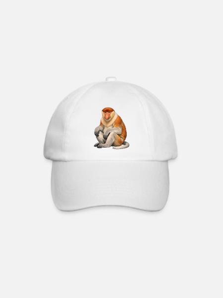 Nasenaffe - Baseballkappe - Weiß/Weiß