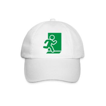 Notausgang Running Man Solid-Safety-Symbol - Baseballkappe - Weiß/Weiß - Vorne