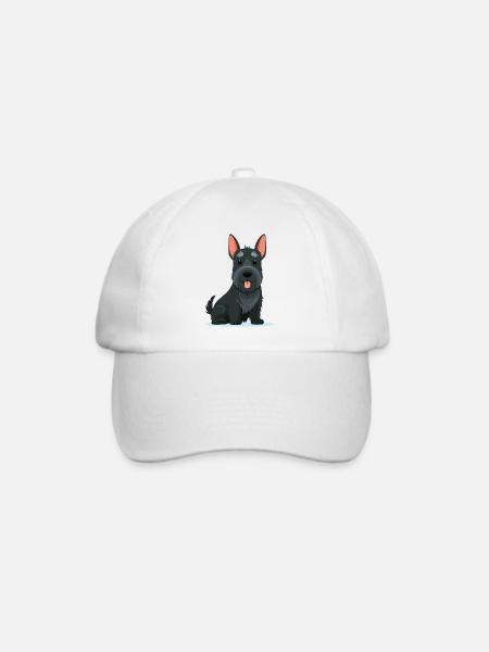 Kleiner Scottish Terrier (Comic) - Baseballkappe - Weiß/Weiß