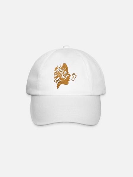 Golden Whispering Face Silhouette Minimalistische Kunst - Baseballkappe - Weiß/Weiß