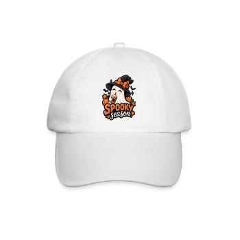 Kürbisgeist Spooky Saison Design - Baseballkappe - Weiß/Weiß - Vorne