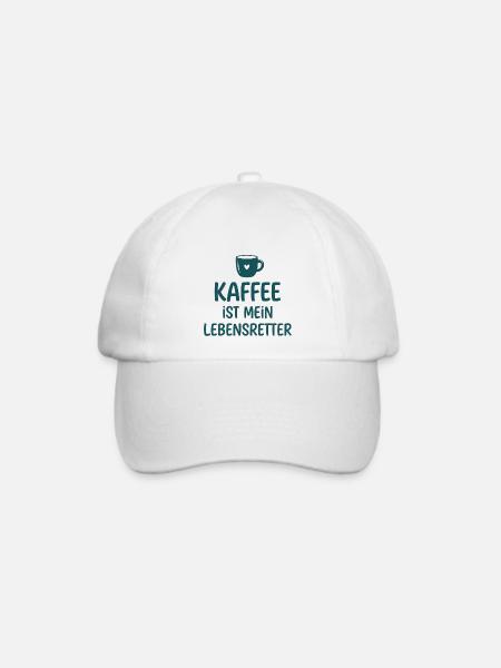 Kaffee ist mein Lebensretter - Baseballkappe - Weiß/Weiß