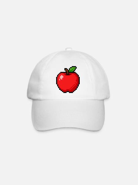 Apfel Pixel Obst - Baseballkappe - Weiß/Weiß