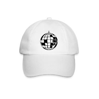 Discokugel 80er Jahre Geschenk  - Baseballkappe - Weiß/Weiß - Vorne