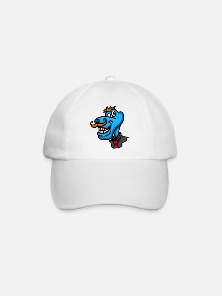 Blauer eleganter Hund im Samtanzug - Baseballkappe - Weiß/Weiß