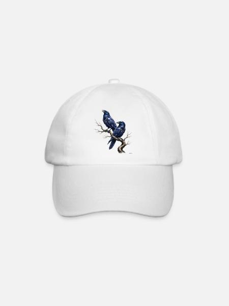 Celtic Ravens Zweig-Design. - Baseballkappe - Weiß/Weiß