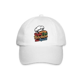 Papa Opa Backen Das Reicht - Baseballkappe - Weiß/Weiß - Vorne