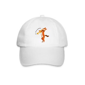 Fuchs mit Trompete, Abstraktion - Baseballkappe - Weiß/Weiß - Vorne