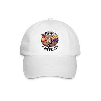 Katze ein bisschen fruchtig, niedliches Katzendesign - Baseballkappe - Weiß/Weiß - Vorne