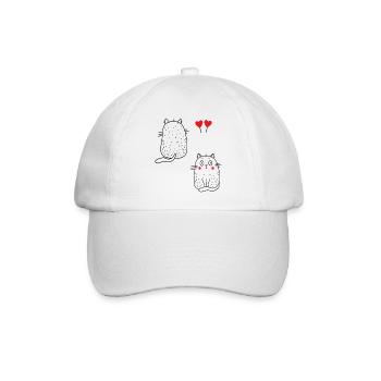 coole Katzen - Baseballkappe - Weiß/Weiß - Vorne