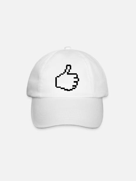 Pixel Like Hand - Baseballkappe - Weiß/Weiß