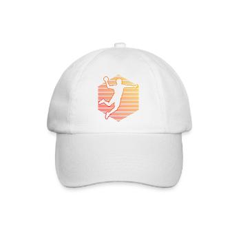 Geschenkidee für den Kreisläufer mit Handballspiel - Baseballkappe - Weiß/Weiß - Vorne